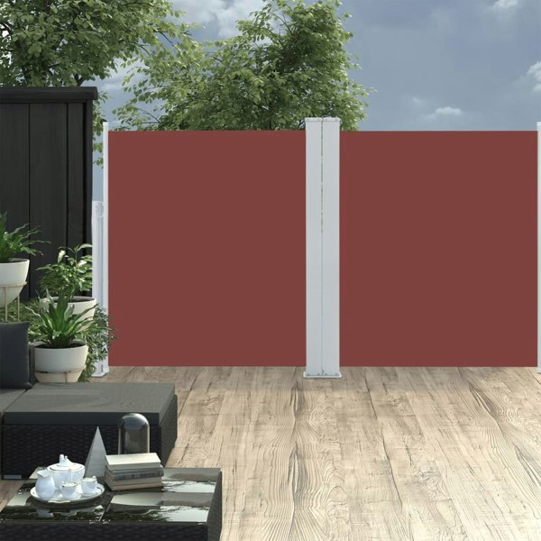 Berkfield Retractable Side Awning Brown 140x600 cm