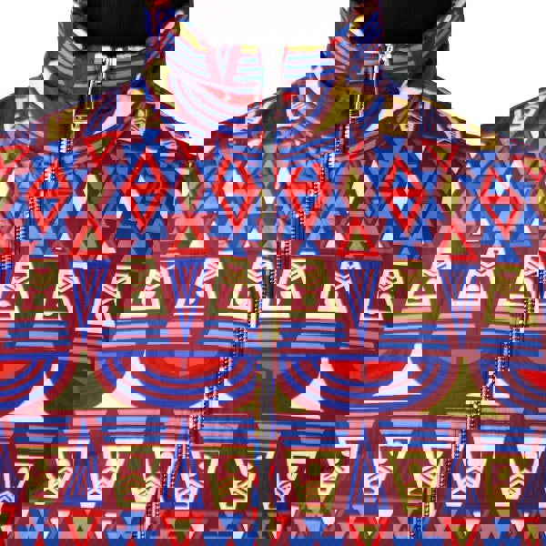 David WeJ Ethnic Print Padded Gilet Burgundy Multi