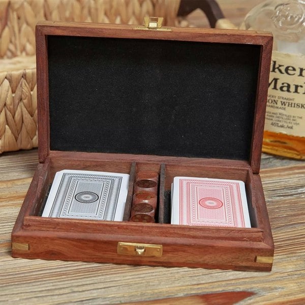 T. H. Baker Harvey Makin Cards & Dice Wooden Games Gift Set HM1992