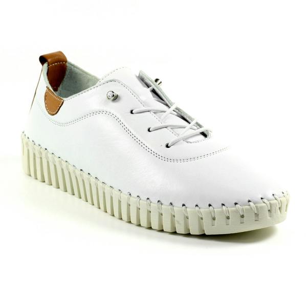 Lunar Womens/Ladies Flamborough Leather Shoes - White - 