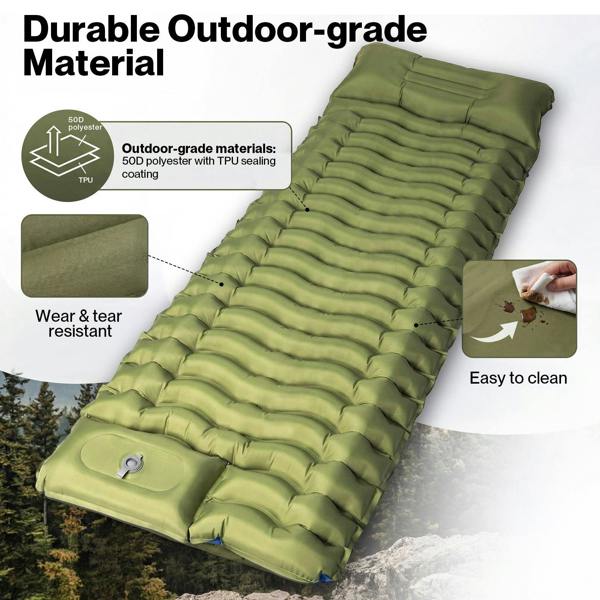 Mountview Camping Sleeping Pad Ultralight Inflatable Mat Built In Pump Packable