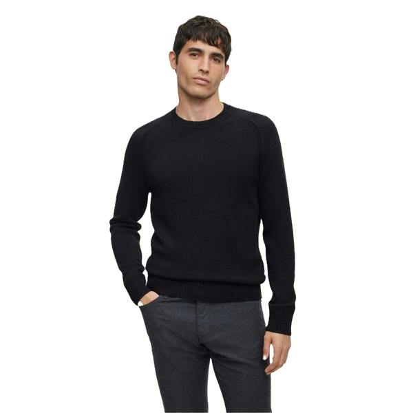 Boss Mens Raglan Long-Sleeved Sweater Top - Black - 