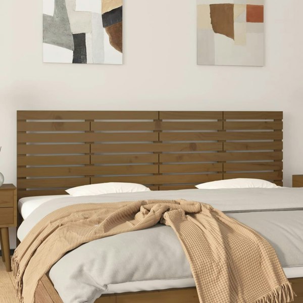 Berkfield Wall Headboard Honey Brown 206x3x63 cm Solid Wood Pine