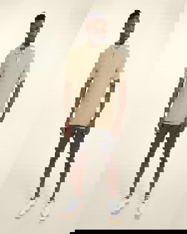 Larsson & Co Basket Weave Knitted Polo Shirt