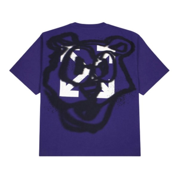 Off-White Teddy Arrow Logo Over Skate Fit Purple T-Shirt S