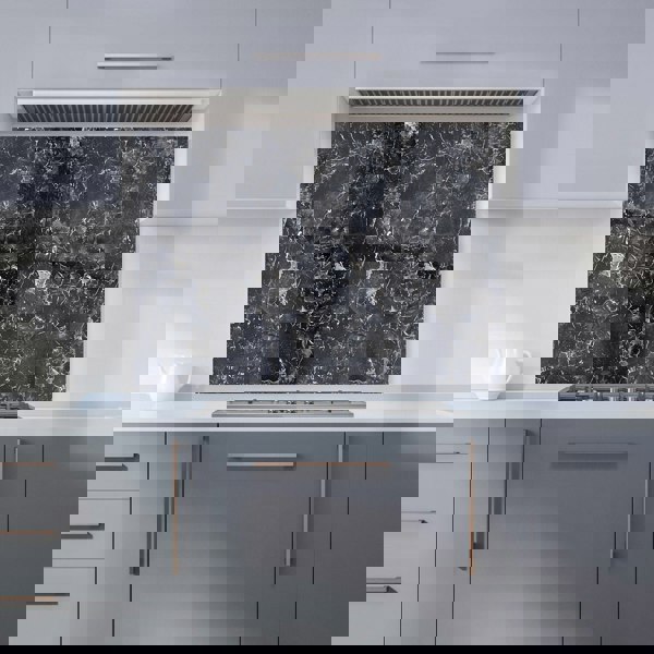 Warren Reed - Designer Black Quartz Effect Kitchen Splashback
