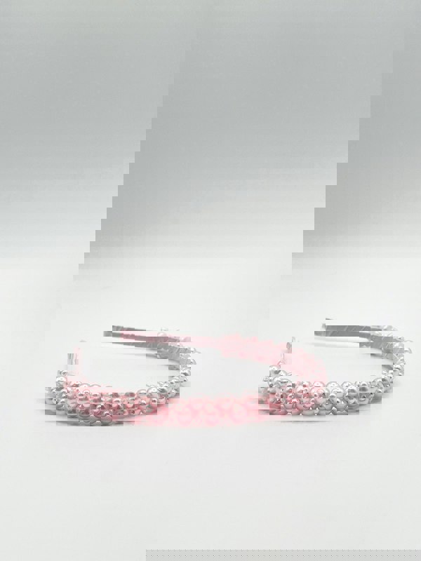 SVNX Minimal Pearl Headband In Pink