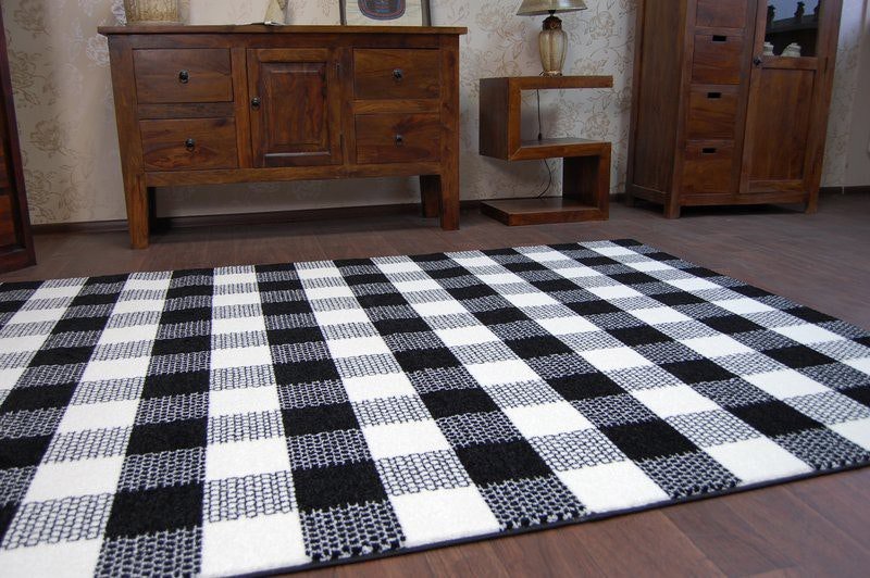 RugsX Sketch Rug - Black & White Gingham