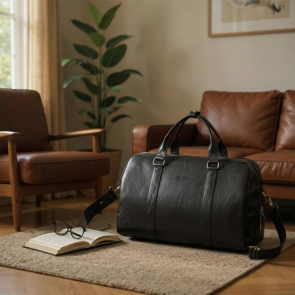 Infinity Leather Vintage Genuine Leather Holdall Duffle Gym Travel Bag - Atlas