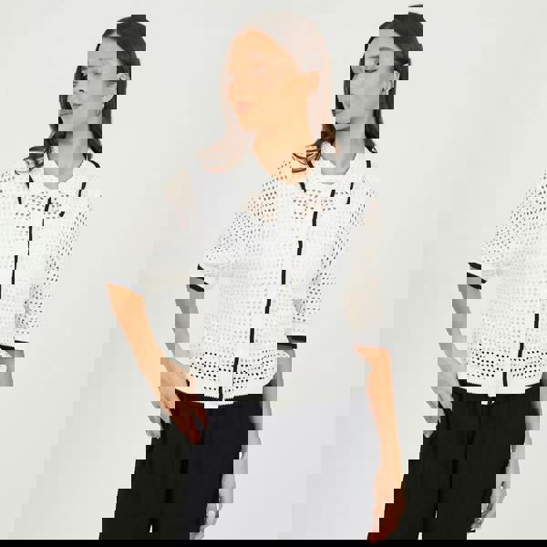 Brave Soul Cream Loose Knit Collared Blouse - Cream Image 1