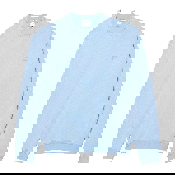 Lacoste Unisex Adult Fleece Washed Loose Sweatshirt - Light Blue - 