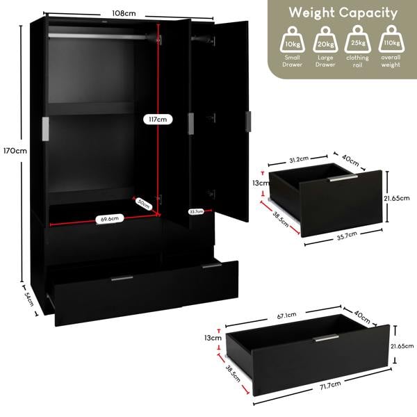 Vida Designs Trega 3 Door 4 Drawer Wardrobe