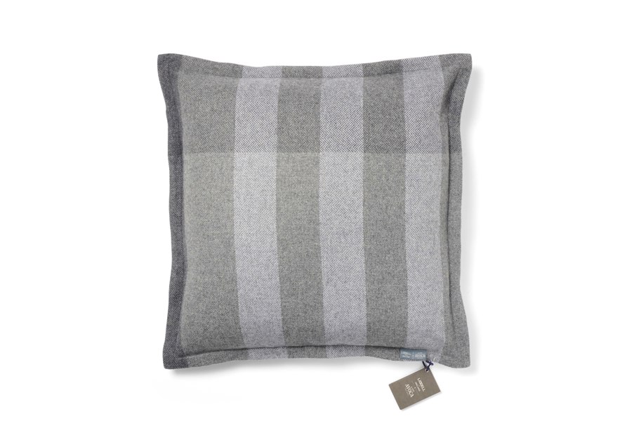 Liddell Cashmere Blend Grey Stripe Cushion