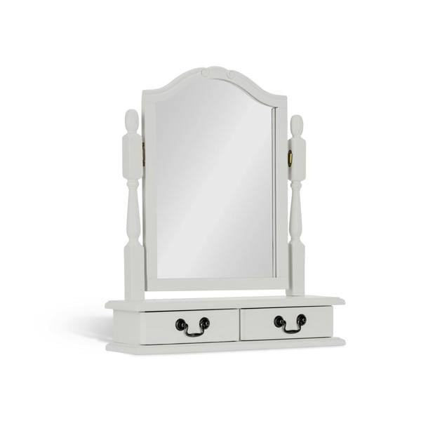 Statement Furniture Juliette Trinket Mirror, Wooden Dressing Table Mirror with Drawers