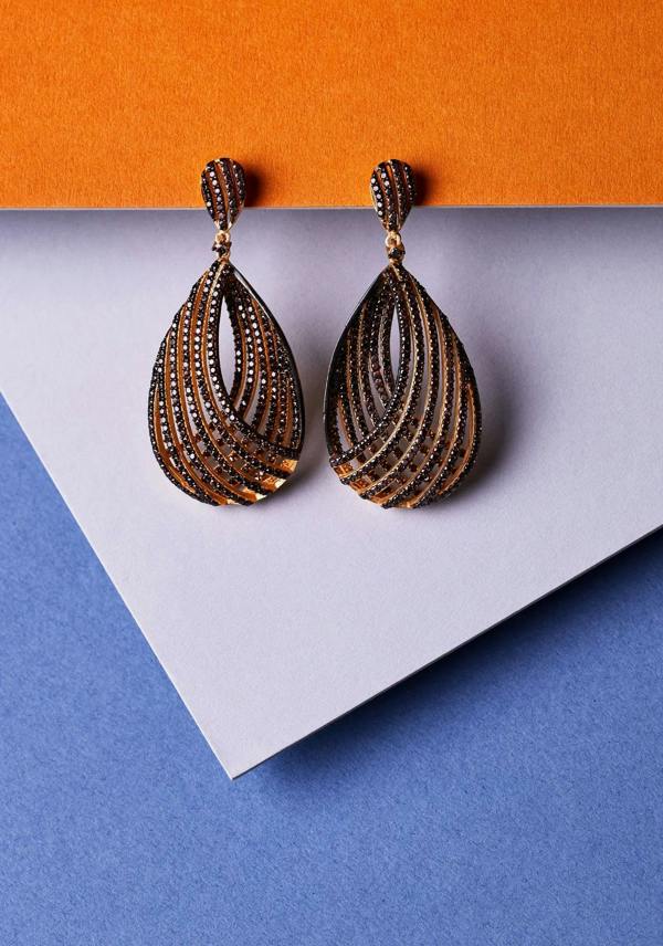 Latelita Vortex Teardrop Earring Chocolate Cz