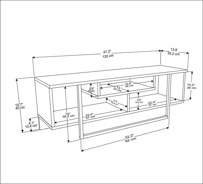 Decorotika Asal Modern Tv Stand TV Unit TV Cabinet for TV's up to 55"