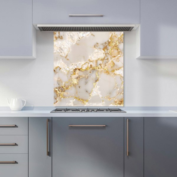 Warren Reed - Designer Gold And White Quartz Effect Kitchen Splashback