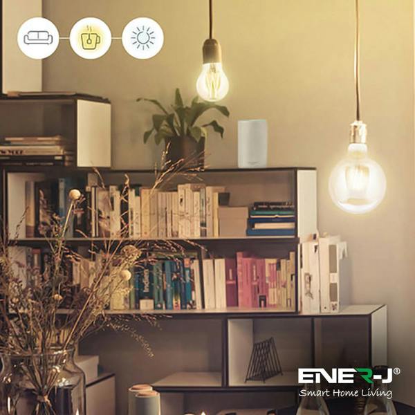 Ener-J Smart WiFi E27 LED Filament Bulb, 806lm 8.5W Dimmable CCT Golden G95 Globe, Works with Alexa & Google Assistant | Pack of 3