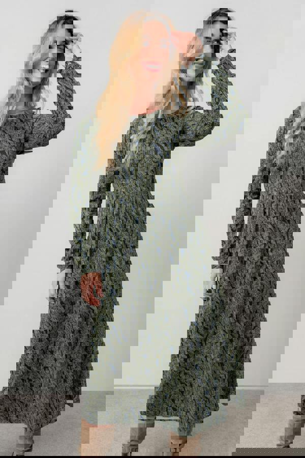 Lily & Me Damson Cotton Jersey Midi Dress Navy