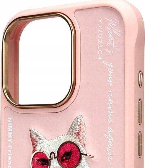 Nimmy Friends Glasses Cool Cat Case for iPhone 16 Pro 6.3" Pink - N-YJ-iP16-Pro-04