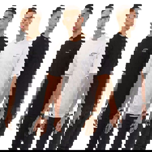 Jack And Jones Mens Beau Footprint T-Shirt (Pack of 3) - Navy/White/Black