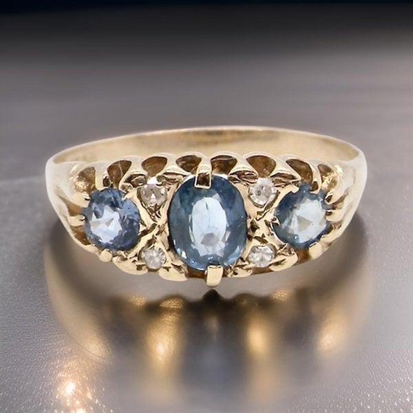 Vintage Tom A Victorian style Sapphire and Diamond ring