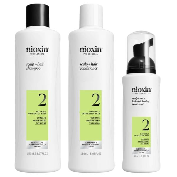 Nioxin Pro Clinical Gifts & Sets System 2 Trial Kit for Natural Hair with Progressed Thinning