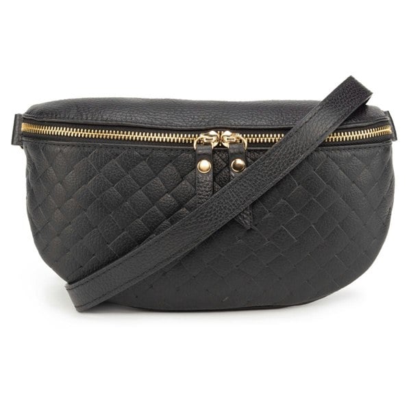 Elie Beaumont Woven Sling Bag Black - Midi size