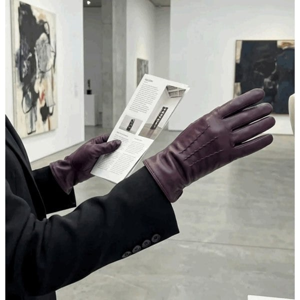 Infinity Leather Women’s Genuine Leather Wool Lined Touchscreen Gloves