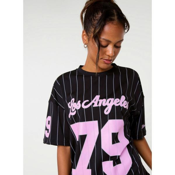Pink Vanilla 79 New York Baseball Jersey Top