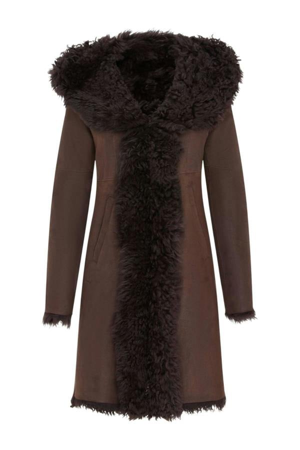Infinity Leather Womens Toscana Sheepskin Leather Hooded Trench Coat - Coast