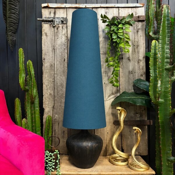 Love Frankie Petrol Blue Cotton Oversized Cone Lampshades