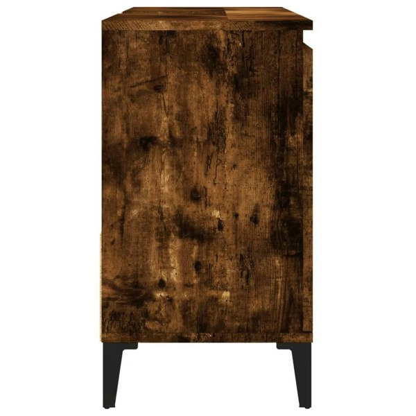 Berkfield Bathroom Cabinet Smoked Oak 65x33x60 cm Engineered Wood