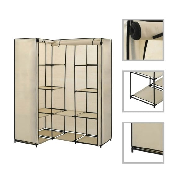 Berkfield Corner Wardrobe Cream 130x87x169 cm