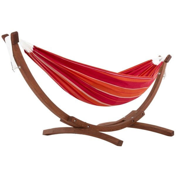 Vivere Double Cotton Hammock with Solid Pine Stand (260cm) - Mimosa