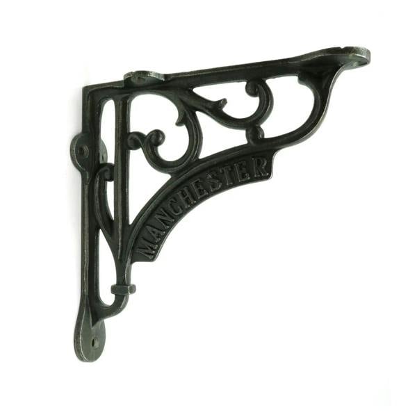 Pair of Antique Cast Iron 'Manchester' Victorian Style Shelf Brackets 