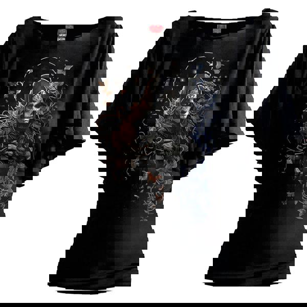 GOTHIC GRACE - Boat Neck Bat Sleeve Top Black