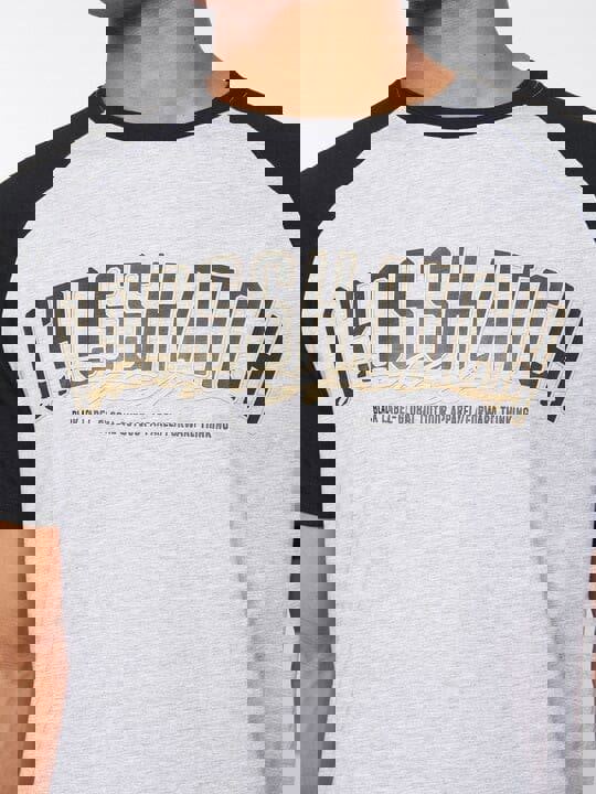Crosshatch Plotmar T-Shirt Black/Light Grey Marl