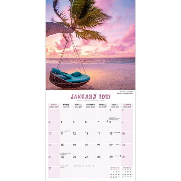 Tropical Islands Calendar 2027, Wall Calendars, Month To View, Travel, Gift