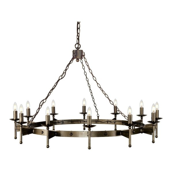 12 Bulb Chandelier Hanging Pendant LIght Old Bronze LED E14 60W Bulb Loops