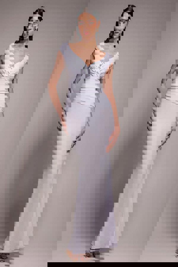 Bardot Pleated Maxi Dress - White DR1092