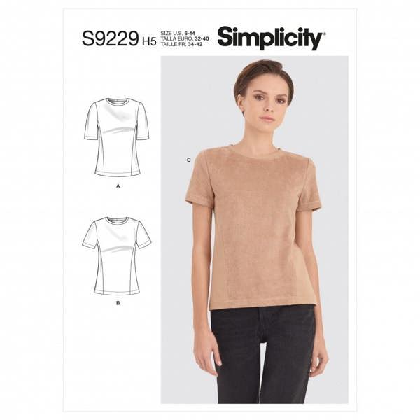 Simplicity Sewing Pattern 9229, Tops for Women, H5 (6-8-10-12-14) - Easy