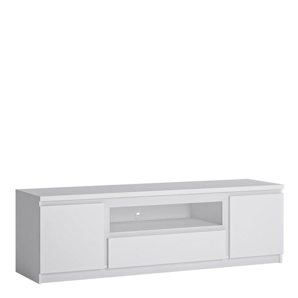 Furniture To Go Fribo 2 Door 1 Drawer 166cm Wide TV Cabinet in White
