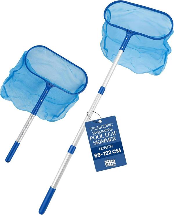 My Garden Outdoor Living My Garden Extendable Leaf Skimmer 122 cm - Swimming Pool Skimmer with Fine Mesh & Aluminium Handle for Leaves, Bugs & Debris