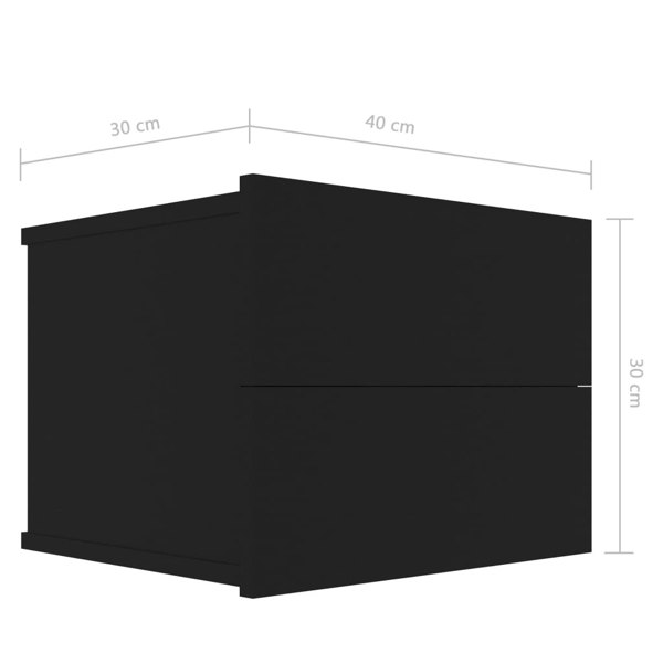 Berkfield Bedside Cabinet Black 40x30x30 cm Engineered Wood
