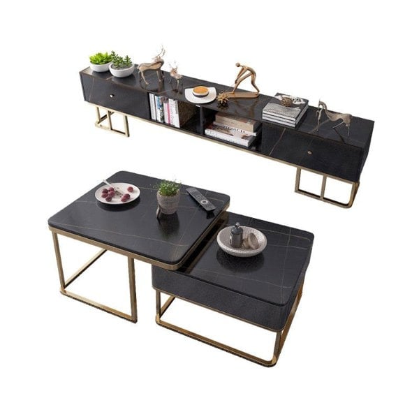 Lorelei Nesting Coffee Table Set, Sintered Stone-Weilai Concept-Weilai Concept