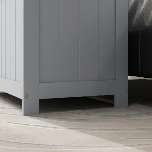 Wyld Haus Halumo Grey Wooden Panelled Blanket Storage Chest