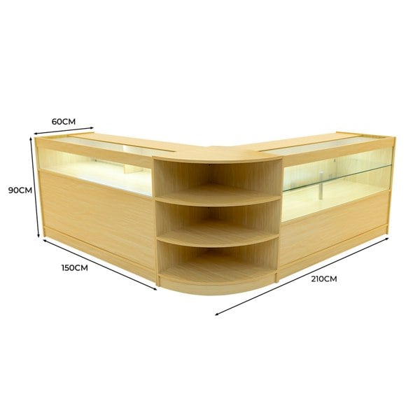 Monstershop Harmonia LED Shop Counter Set B1500, C1500 & LM60 - Maple