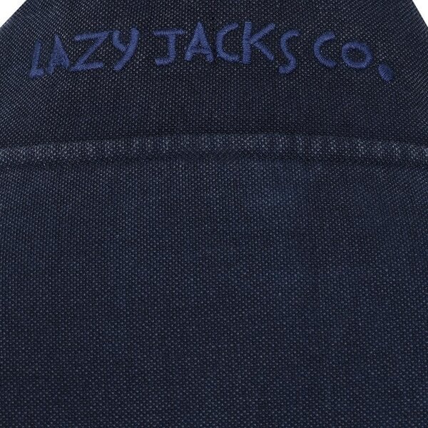 Lazy Jacks LJ301 - Pique Button Neck Sweatshirt - Twilight - White Drawstrings