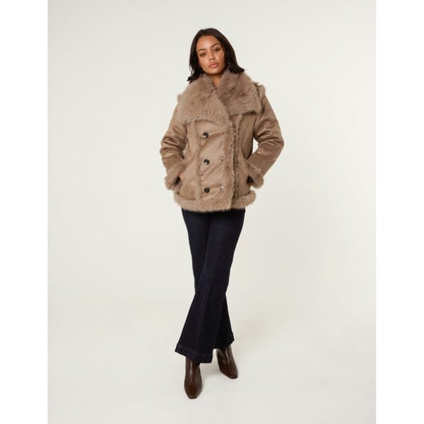 Blue Vanilla Reversible Short Faux Fur Coat